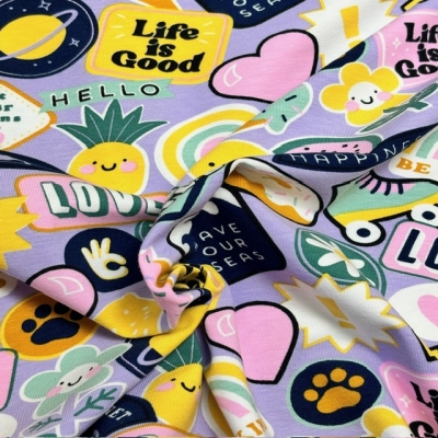 Jersey | Patches and Stripes | Schriften lavendel bunt